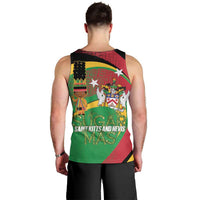 St Kitts and Nevis Sugar Mas Men Tank Top Caribbean Masquerade Flag Color - Wonder Print Shop