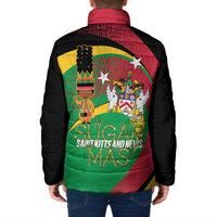 St Kitts and Nevis Sugar Mas Padded Jacket Caribbean Masquerade Flag Color - Wonder Print Shop