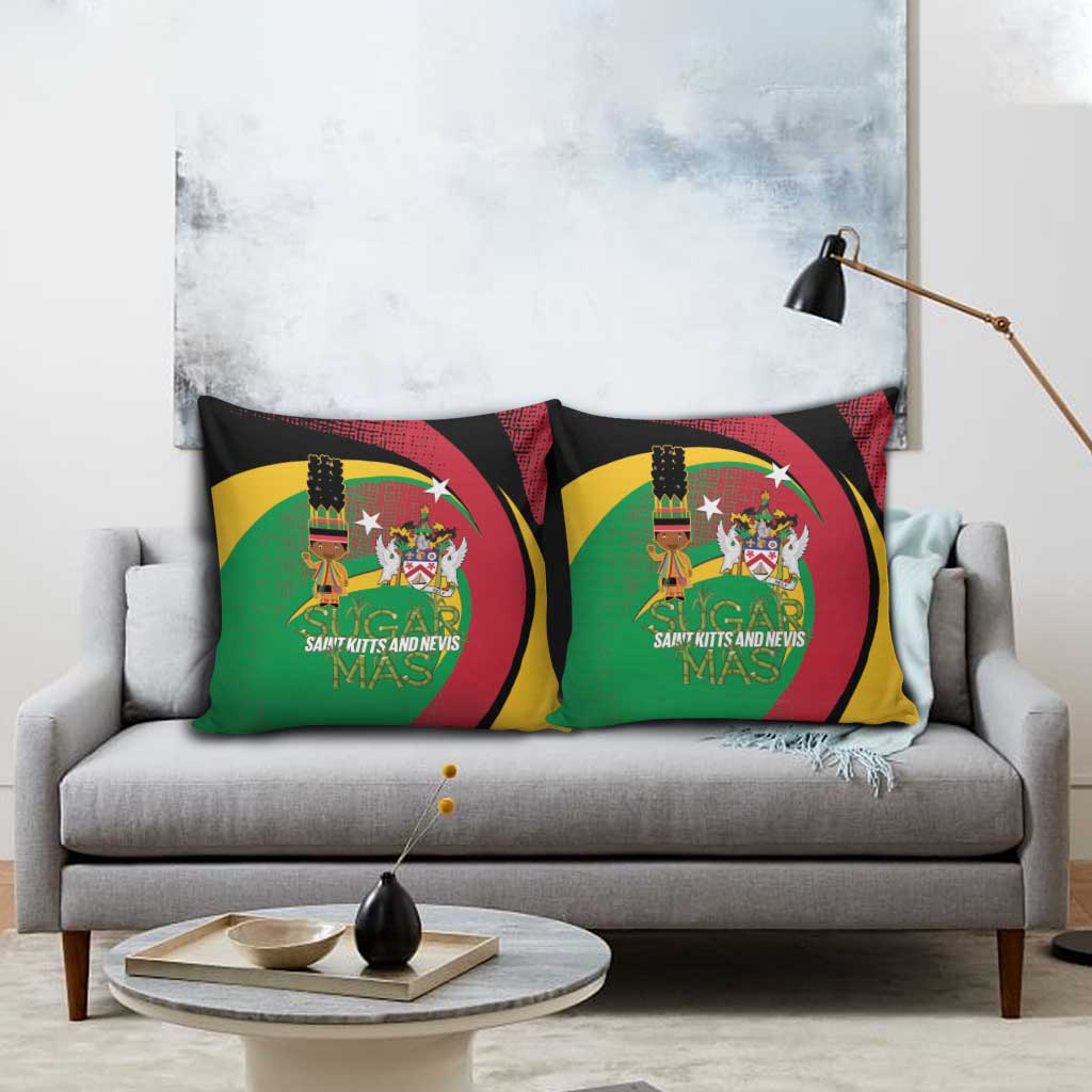 St Kitts and Nevis Sugar Mas Pillow Cover Caribbean Masquerade Flag Color - Wonder Print Shop