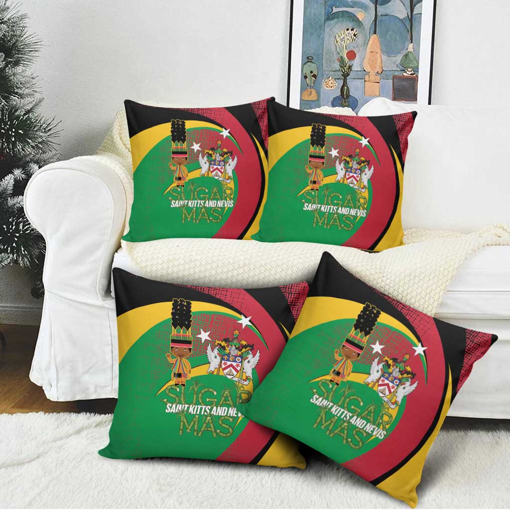 St Kitts and Nevis Sugar Mas Pillow Cover Caribbean Masquerade Flag Color - Wonder Print Shop