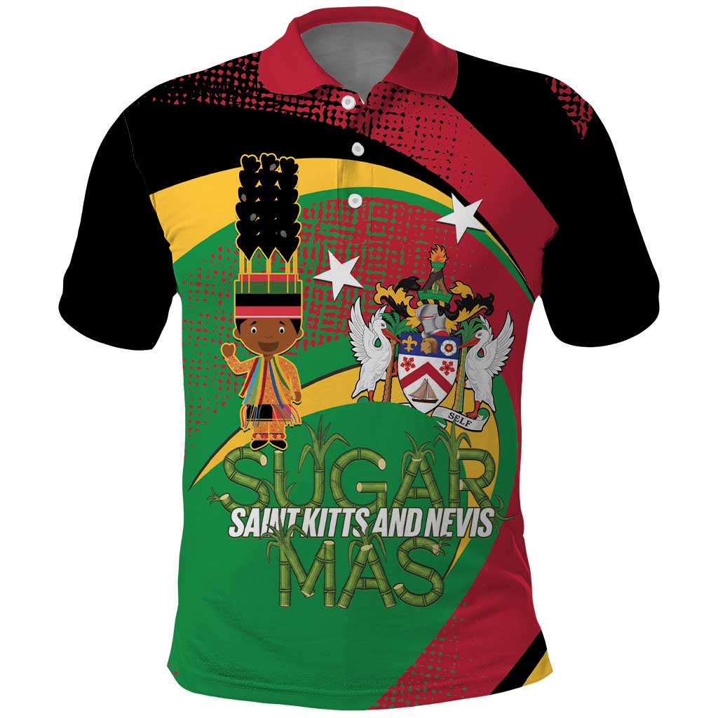St Kitts and Nevis Sugar Mas Polo Shirt Caribbean Masquerade Flag Color - Wonder Print Shop