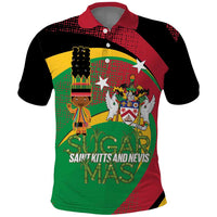 St Kitts and Nevis Sugar Mas Polo Shirt Caribbean Masquerade Flag Color - Wonder Print Shop
