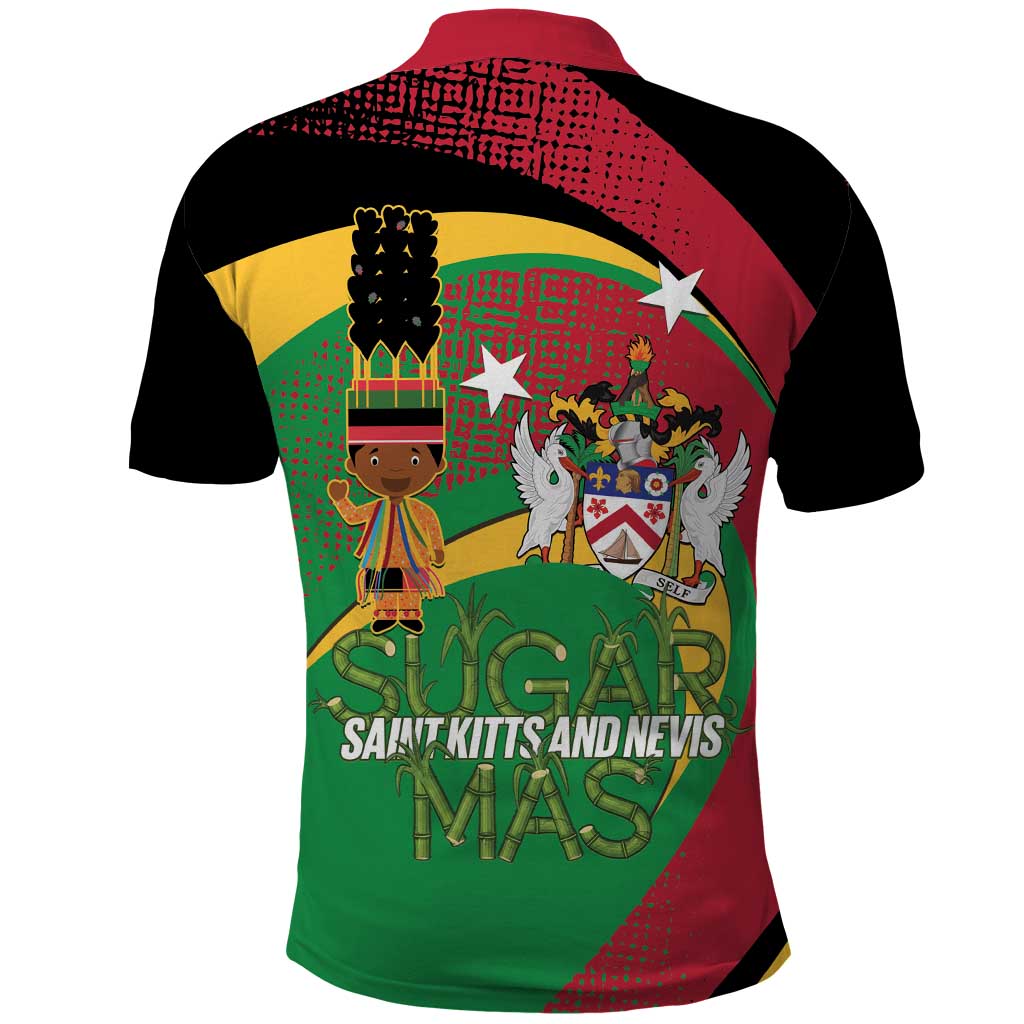 St Kitts and Nevis Sugar Mas Polo Shirt Caribbean Masquerade Flag Color - Wonder Print Shop