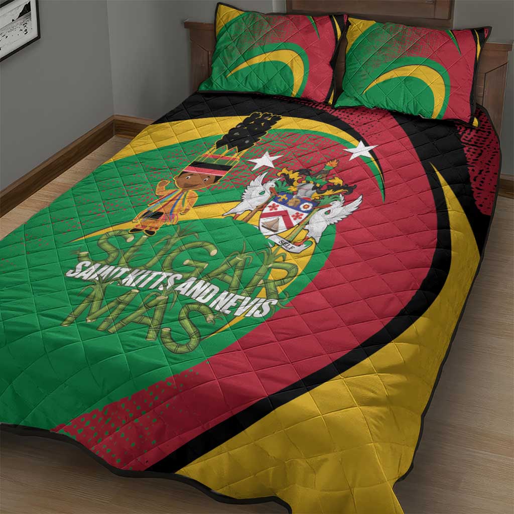 St Kitts and Nevis Sugar Mas Quilt Bed Set Caribbean Masquerade Flag Color - Wonder Print Shop