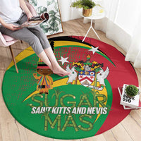St Kitts and Nevis Sugar Mas Round Carpet Caribbean Masquerade Flag Color - Wonder Print Shop