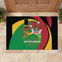 St Kitts and Nevis Sugar Mas Rubber Doormat Caribbean Masquerade Flag Color - Wonder Print Shop