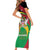 St Kitts and Nevis Sugar Mas Short Sleeve Bodycon Dress Caribbean Masquerade Flag Color - Wonder Print Shop