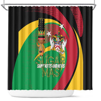 St Kitts and Nevis Sugar Mas Shower Curtain Caribbean Masquerade Flag Color - Wonder Print Shop