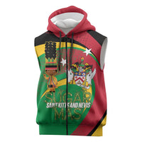 St Kitts and Nevis Sugar Mas Sleeveless Zip Hoodie Caribbean Masquerade Flag Color - Wonder Print Shop