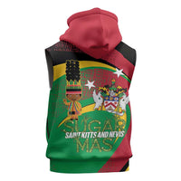 St Kitts and Nevis Sugar Mas Sleeveless Zip Hoodie Caribbean Masquerade Flag Color - Wonder Print Shop