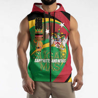 St Kitts and Nevis Sugar Mas Sleeveless Zip Hoodie Caribbean Masquerade Flag Color - Wonder Print Shop