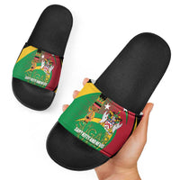 St Kitts and Nevis Sugar Mas Slide Sandals Caribbean Masquerade Flag Color - Wonder Print Shop