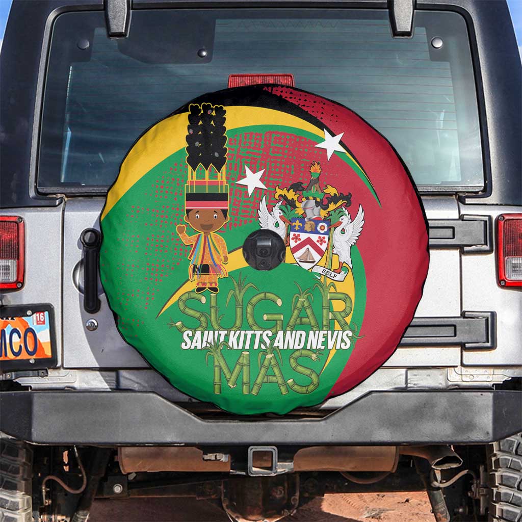 St Kitts and Nevis Sugar Mas Spare Tire Cover Caribbean Masquerade Flag Color - Wonder Print Shop