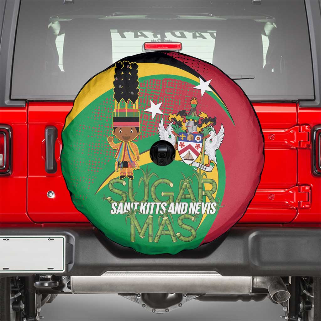 St Kitts and Nevis Sugar Mas Spare Tire Cover Caribbean Masquerade Flag Color - Wonder Print Shop