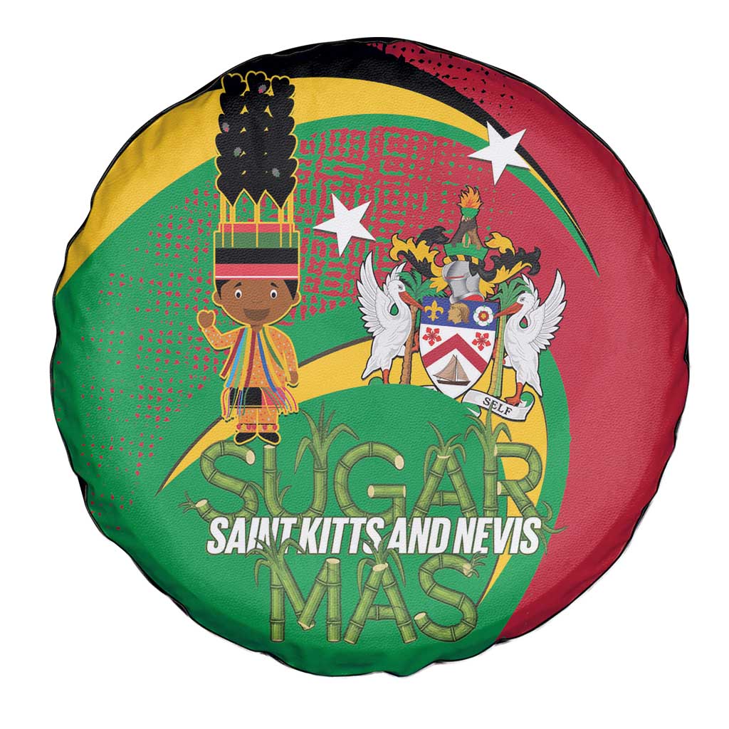 St Kitts and Nevis Sugar Mas Spare Tire Cover Caribbean Masquerade Flag Color - Wonder Print Shop