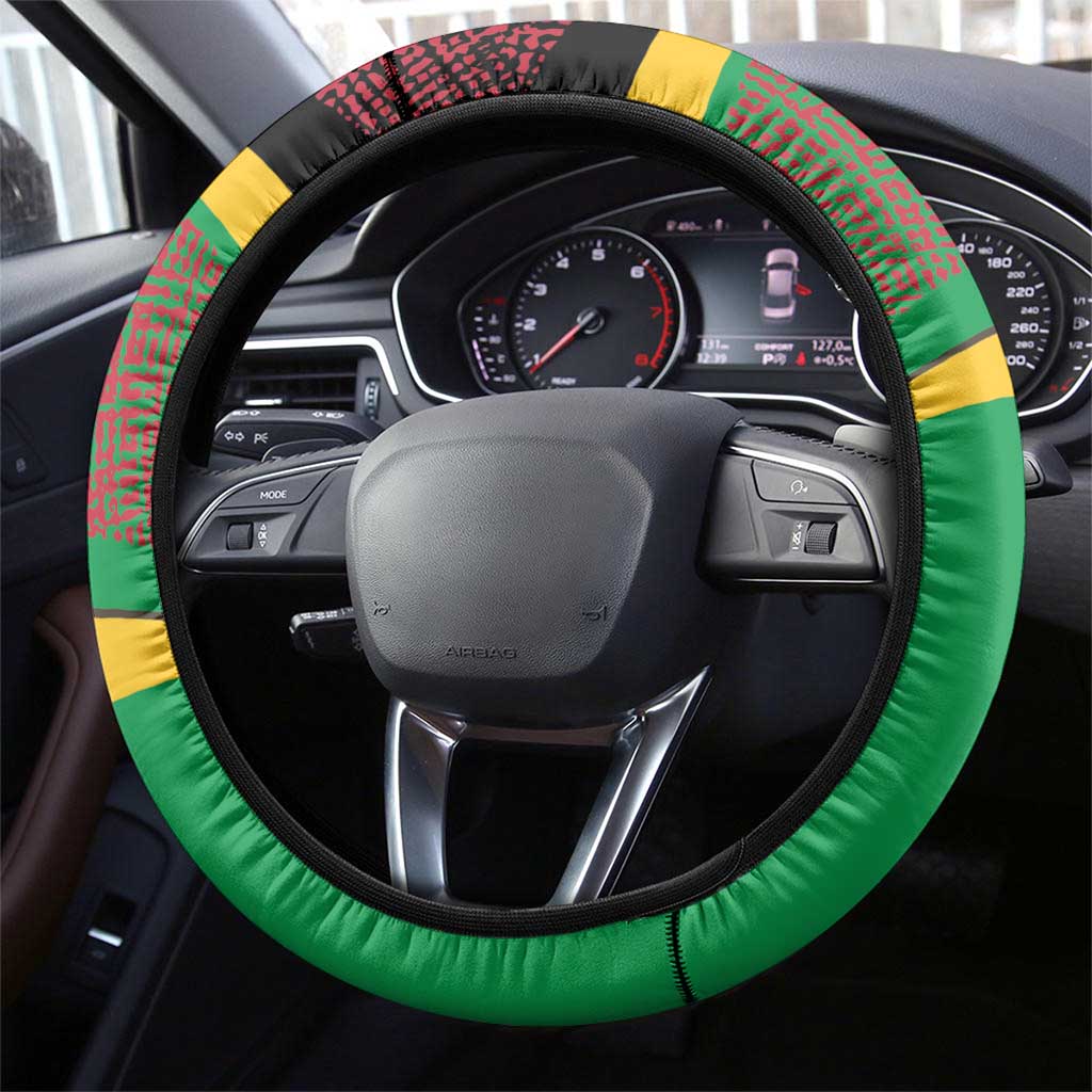 St Kitts and Nevis Sugar Mas Steering Wheel Cover Caribbean Masquerade Flag Color - Wonder Print Shop