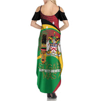 St Kitts and Nevis Sugar Mas Summer Maxi Dress Caribbean Masquerade Flag Color - Wonder Print Shop