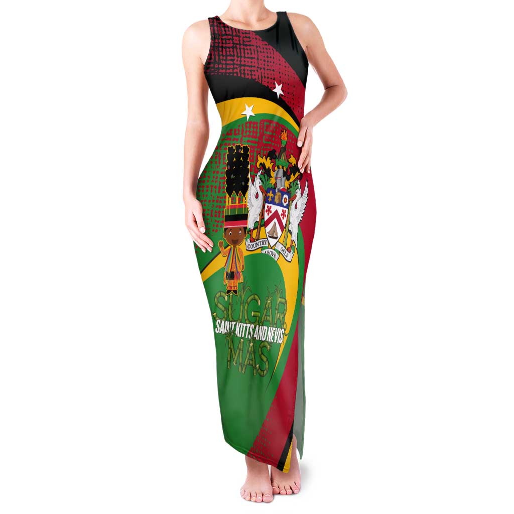 St Kitts and Nevis Sugar Mas Tank Maxi Dress Caribbean Masquerade Flag Color - Wonder Print Shop