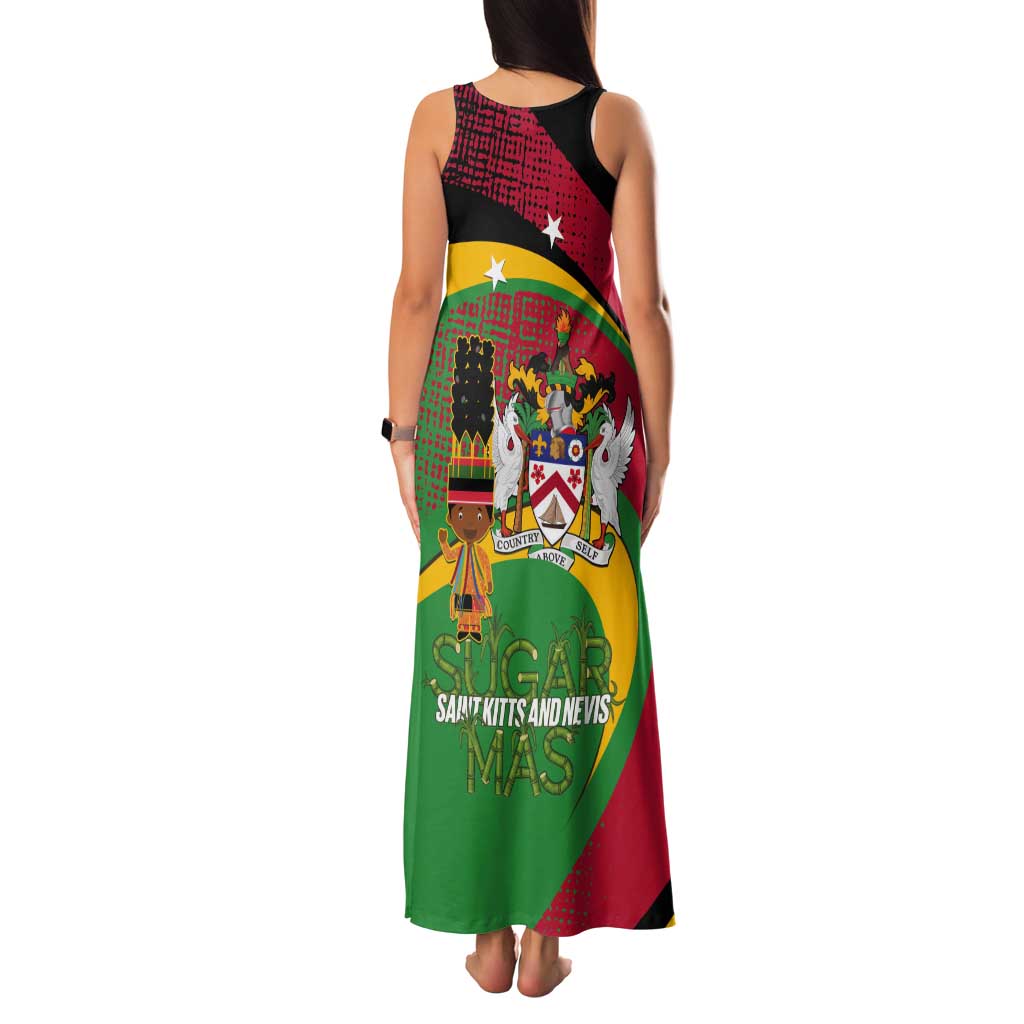 St Kitts and Nevis Sugar Mas Tank Maxi Dress Caribbean Masquerade Flag Color - Wonder Print Shop