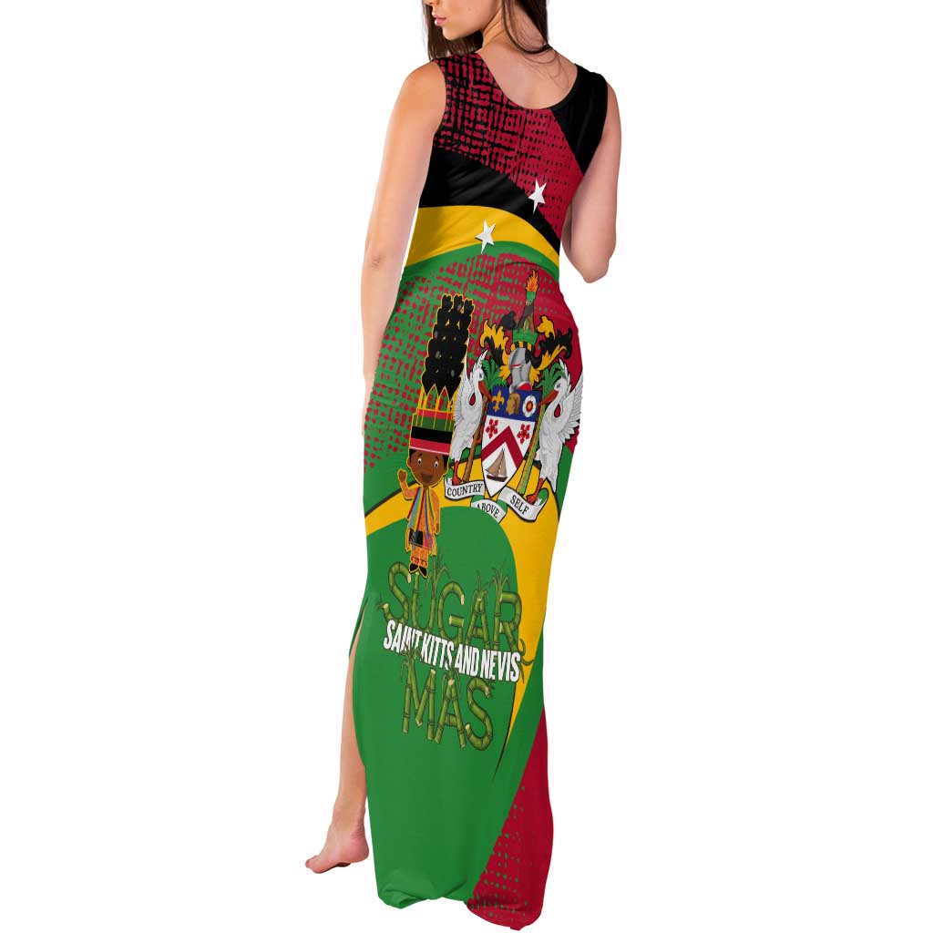 St Kitts and Nevis Sugar Mas Tank Maxi Dress Caribbean Masquerade Flag Color - Wonder Print Shop
