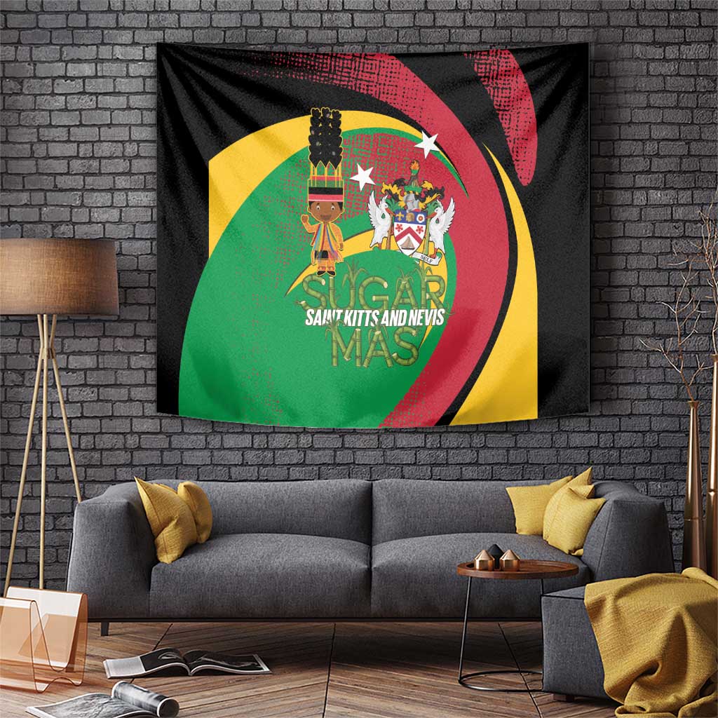 St Kitts and Nevis Sugar Mas Tapestry Caribbean Masquerade Flag Color - Wonder Print Shop