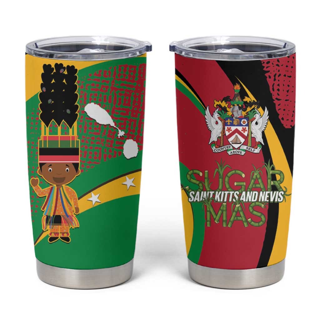 St Kitts and Nevis Sugar Mas Tumbler Cup Caribbean Masquerade Flag Color - Wonder Print Shop