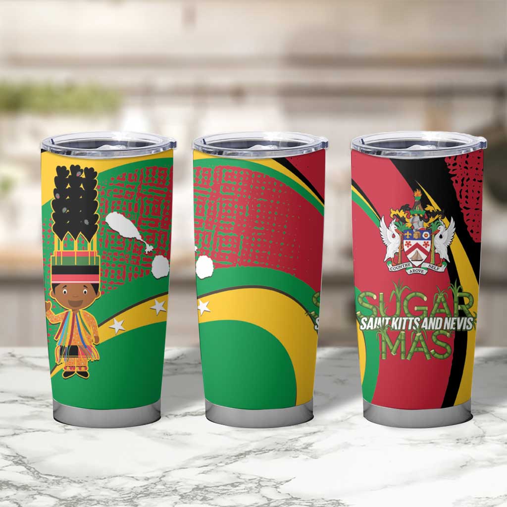 St Kitts and Nevis Sugar Mas Tumbler Cup Caribbean Masquerade Flag Color - Wonder Print Shop