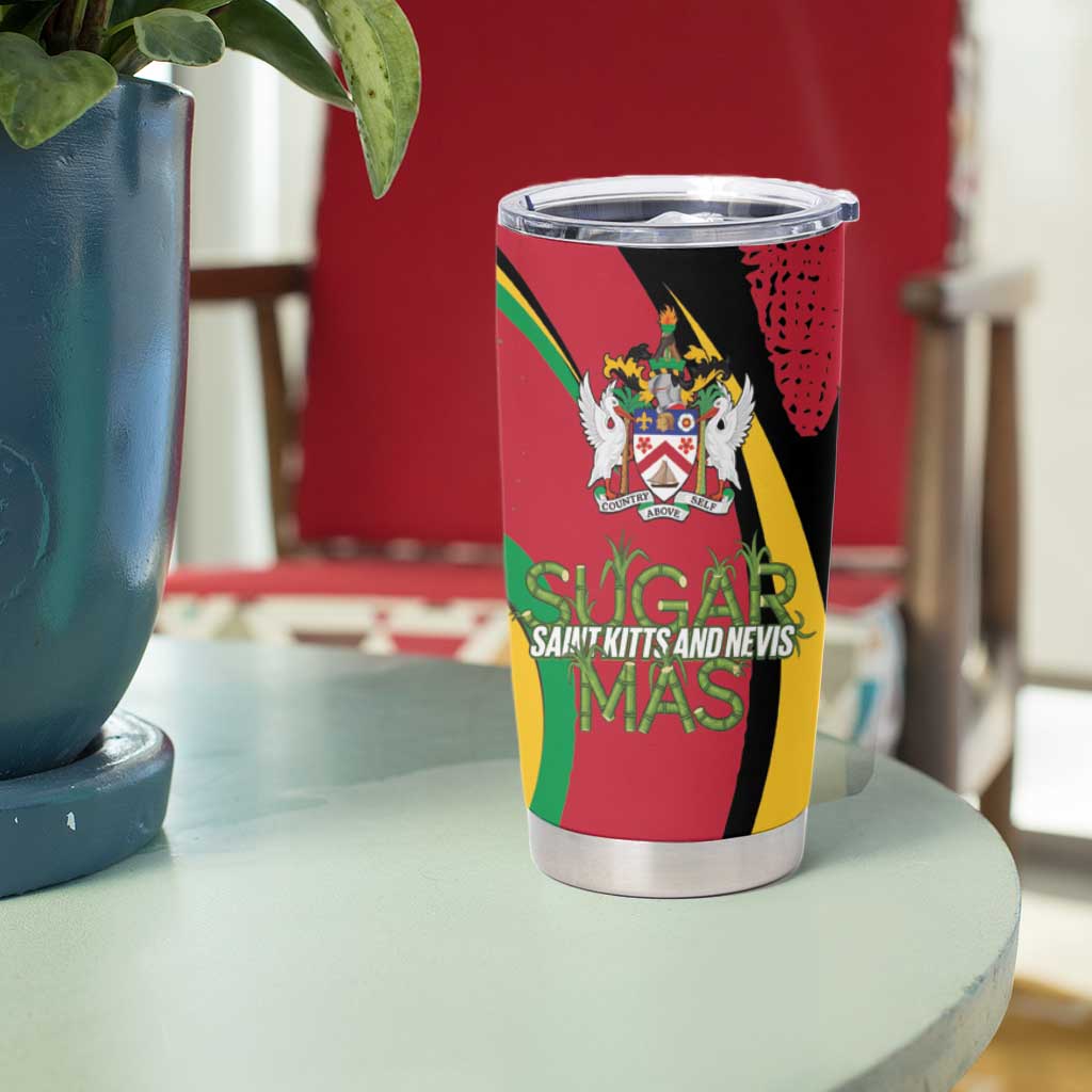 St Kitts and Nevis Sugar Mas Tumbler Cup Caribbean Masquerade Flag Color - Wonder Print Shop
