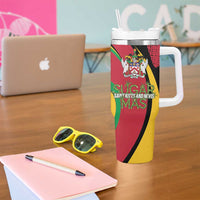St Kitts and Nevis Sugar Mas Tumbler With Handle Caribbean Masquerade Flag Color - Wonder Print Shop