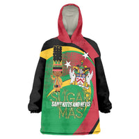 St Kitts and Nevis Sugar Mas Wearable Blanket Hoodie Caribbean Masquerade Flag Color - Wonder Print Shop