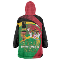 St Kitts and Nevis Sugar Mas Wearable Blanket Hoodie Caribbean Masquerade Flag Color - Wonder Print Shop