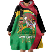 St Kitts and Nevis Sugar Mas Wearable Blanket Hoodie Caribbean Masquerade Flag Color - Wonder Print Shop