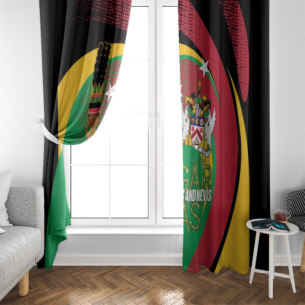 St Kitts and Nevis Sugar Mas Window Curtain Caribbean Masquerade Flag Color - Wonder Print Shop