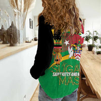 St Kitts and Nevis Sugar Mas Women Casual Shirt Caribbean Masquerade Flag Color - Wonder Print Shop