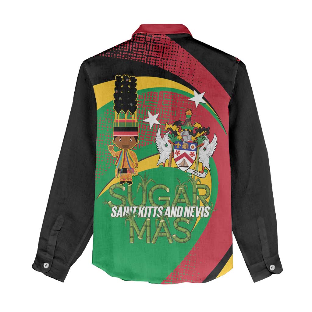 St Kitts and Nevis Sugar Mas Women Casual Shirt Caribbean Masquerade Flag Color - Wonder Print Shop