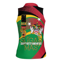 St Kitts and Nevis Sugar Mas Women Sleeveless Polo Shirt Caribbean Masquerade Flag Color - Wonder Print Shop