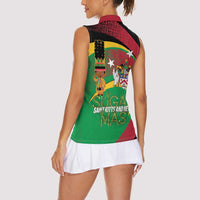 St Kitts and Nevis Sugar Mas Women Sleeveless Polo Shirt Caribbean Masquerade Flag Color - Wonder Print Shop