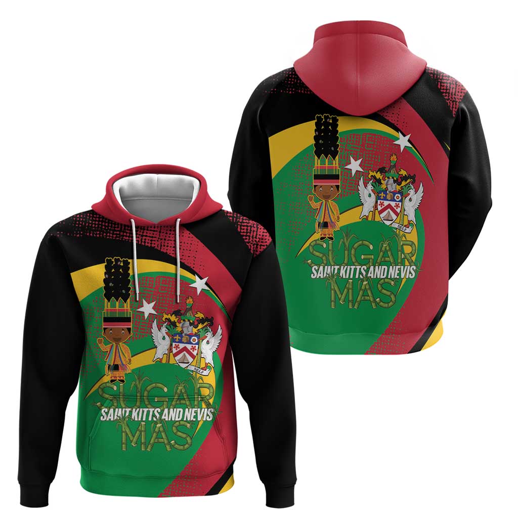 St Kitts and Nevis Sugar Mas Zip Hoodie Caribbean Masquerade Flag Color - Wonder Print Shop