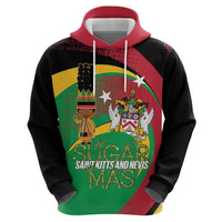 St Kitts and Nevis Sugar Mas Zip Hoodie Caribbean Masquerade Flag Color - Wonder Print Shop