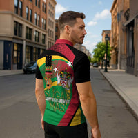 St Kitts and Nevis Sugar Mas Zipper Polo Shirt Caribbean Masquerade Flag Color - Wonder Print Shop