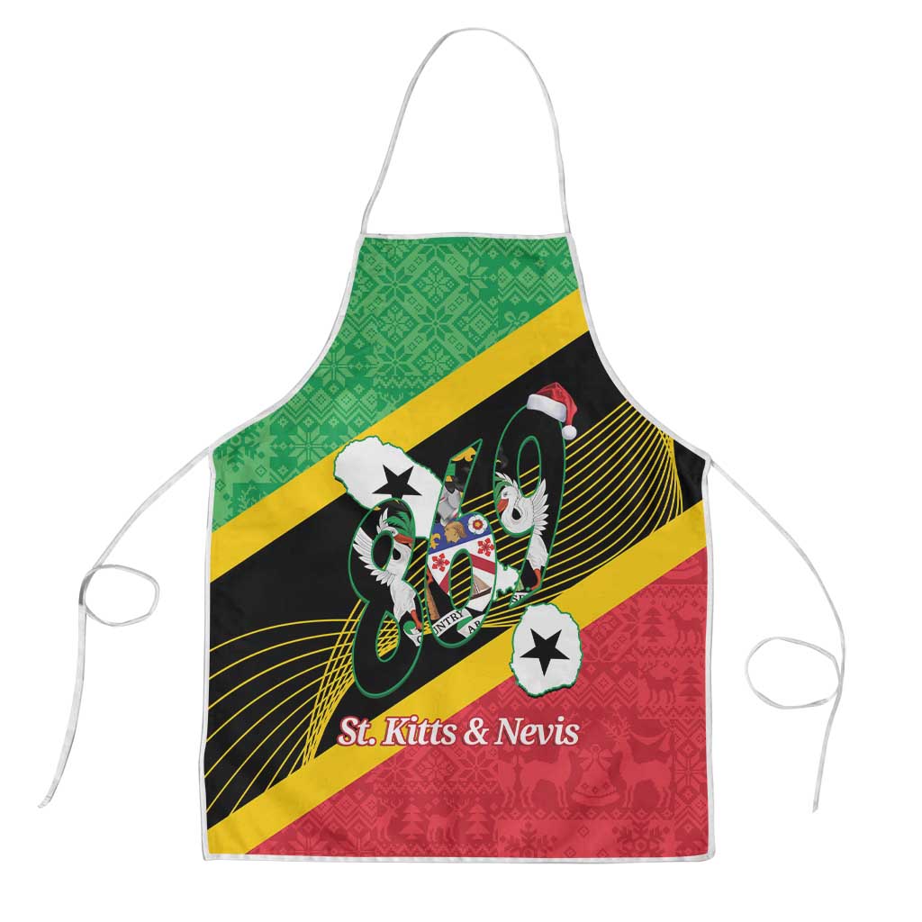 St Kitts and Nevis Christmas Apron 869 Proud With Map - Wonder Print Shop