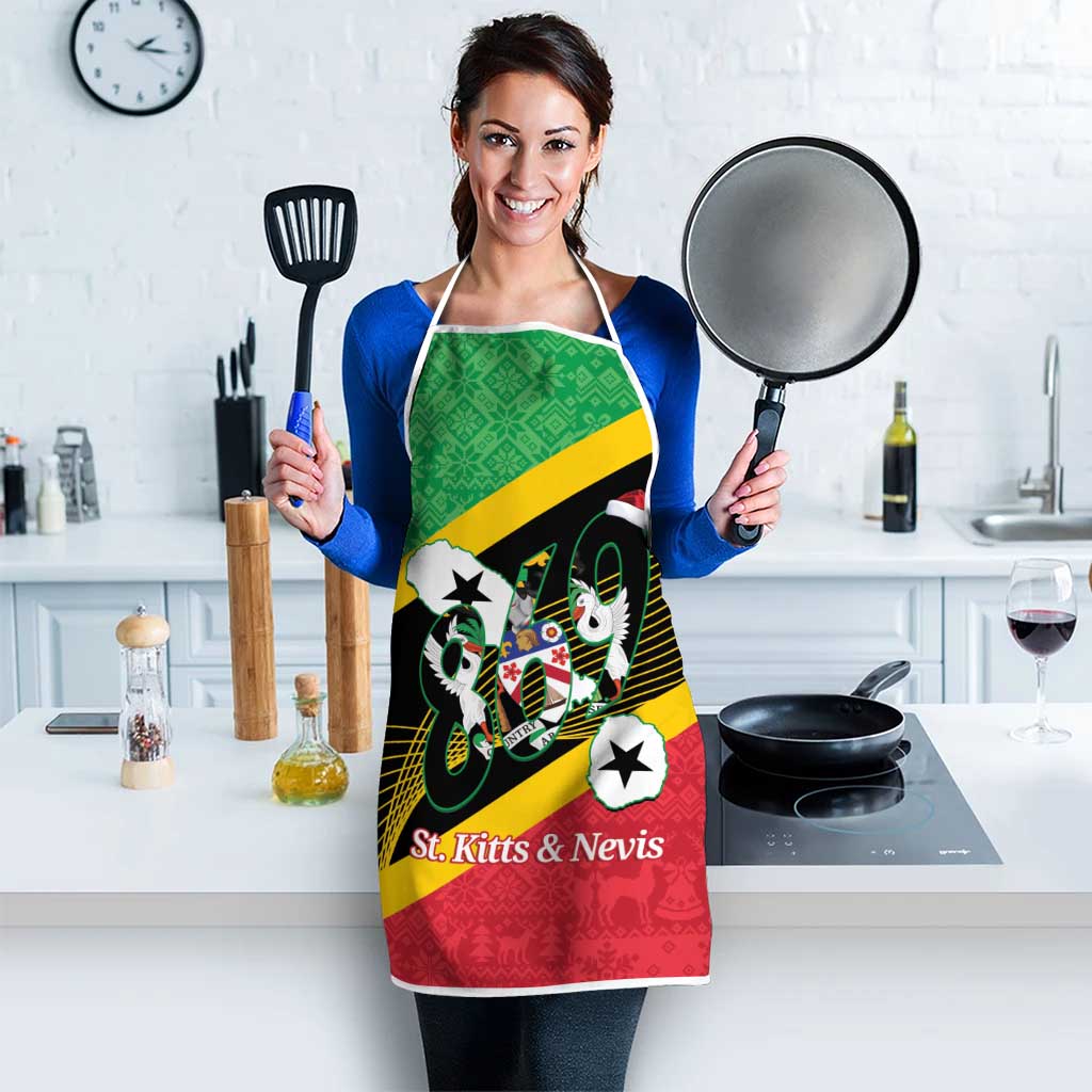 St Kitts and Nevis Christmas Apron 869 Proud With Map - Wonder Print Shop