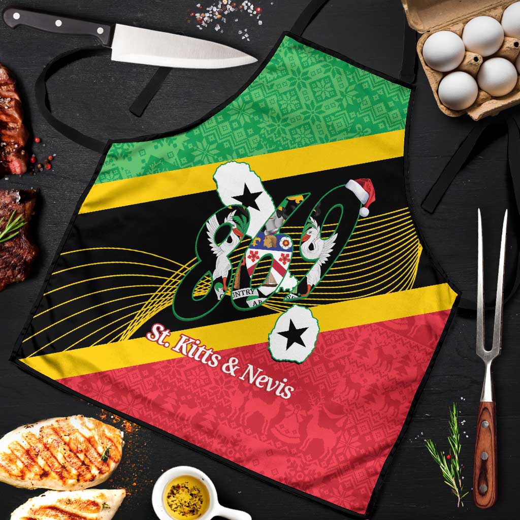 St Kitts and Nevis Christmas Apron 869 Proud With Map - Wonder Print Shop