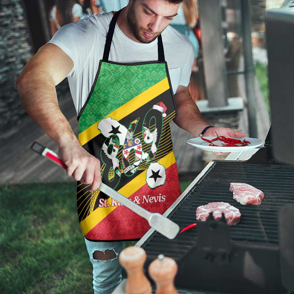St Kitts and Nevis Christmas Apron 869 Proud With Map - Wonder Print Shop