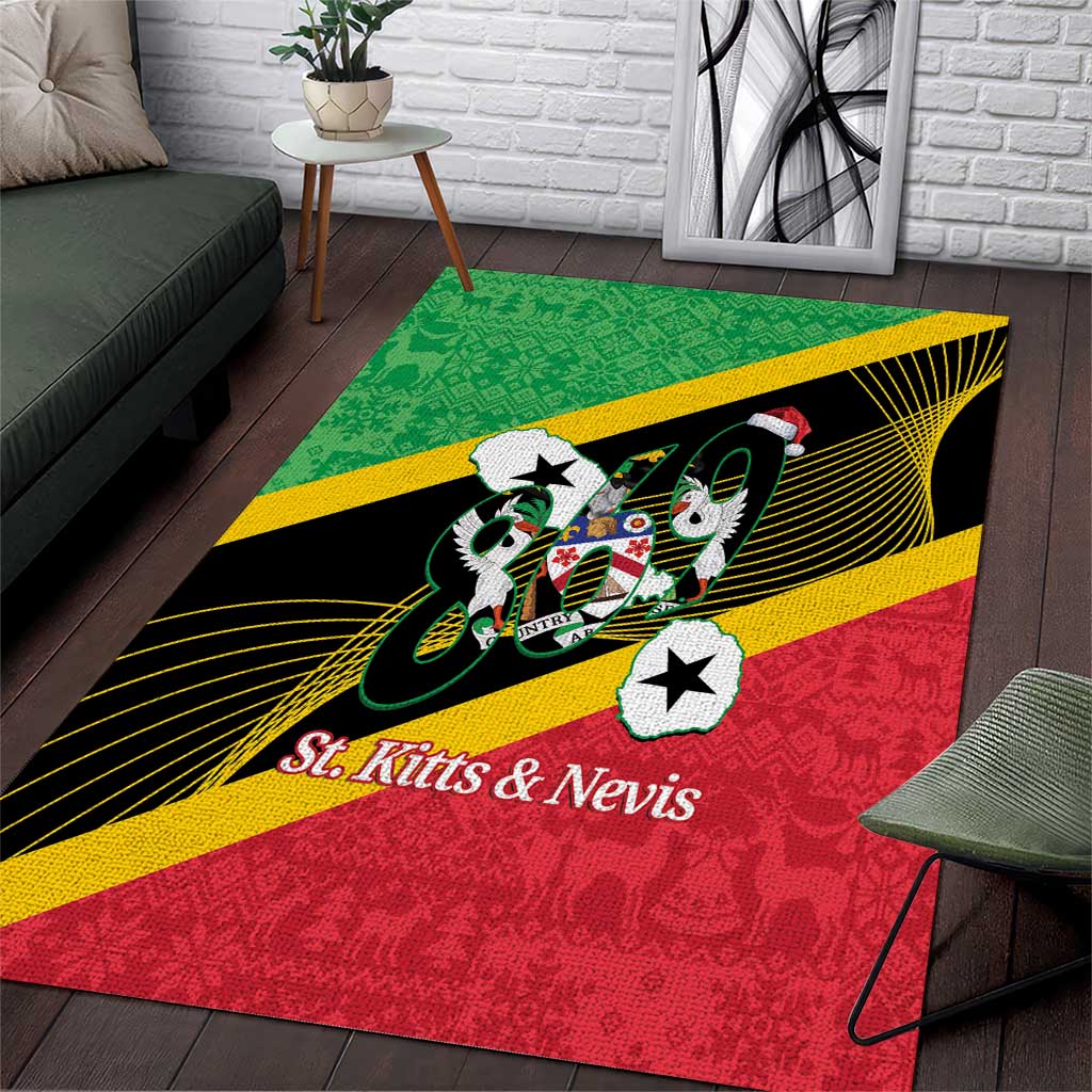 St Kitts and Nevis Christmas Area Rug 869 Proud With Map - Wonder Print Shop