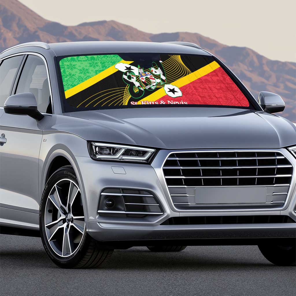 St Kitts and Nevis Christmas Auto Sun Shade 869 Proud With Map - Wonder Print Shop