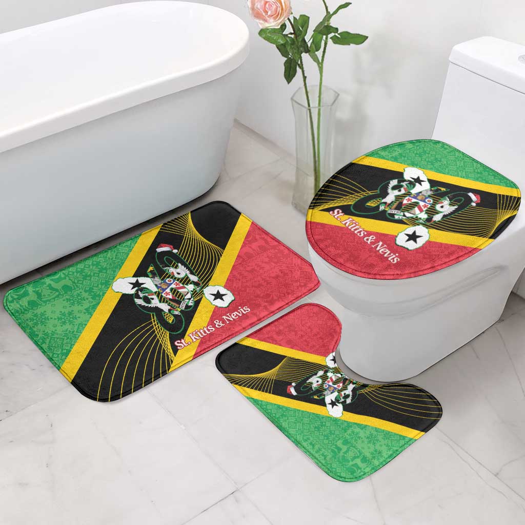 St Kitts and Nevis Christmas Bathroom Set 869 Proud With Map - Wonder Print Shop