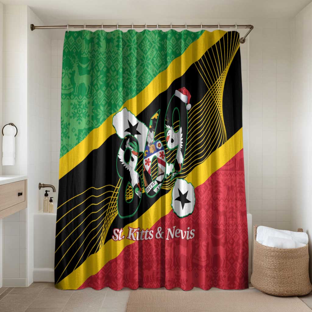 St Kitts and Nevis Christmas Bathroom Set 869 Proud With Map - Wonder Print Shop