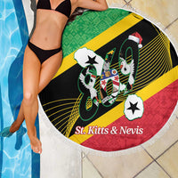 St Kitts and Nevis Christmas Beach Blanket 869 Proud With Map - Wonder Print Shop
