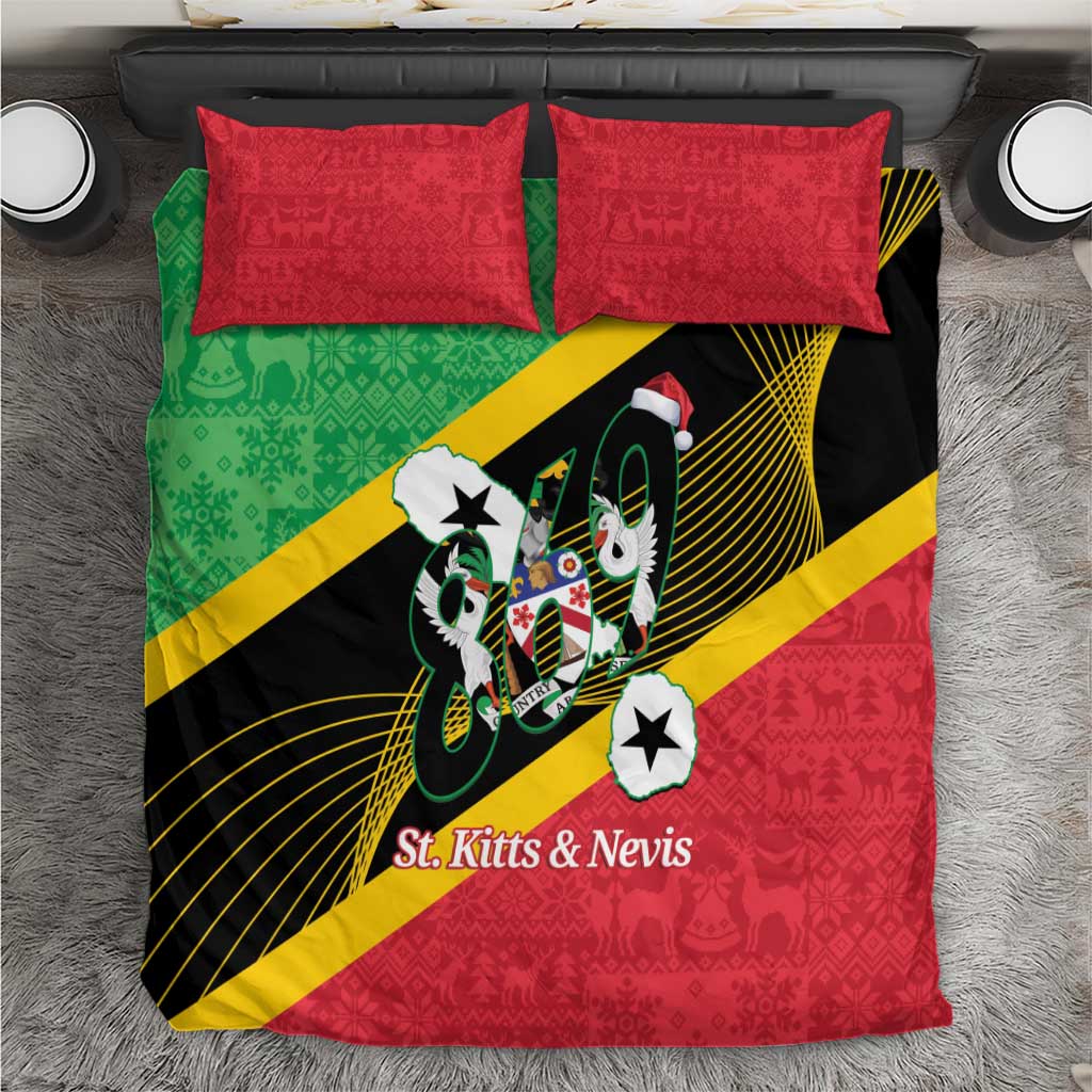 St Kitts and Nevis Christmas Bedding Set 869 Proud With Map - Wonder Print Shop